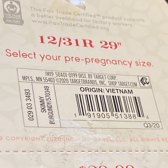 New Isabel skinny maternity crossover panel. Size 12/31R. Color burgundy - Picture 9 of 16